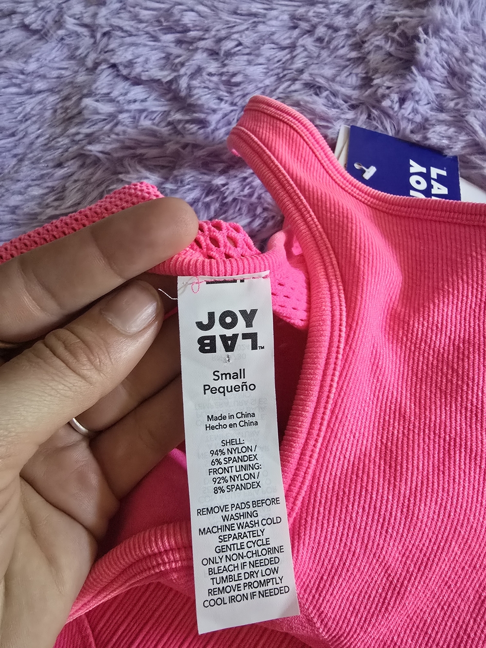 JoyLab Neon Pink Ribbed Tank Romper - Picture 2 of 4